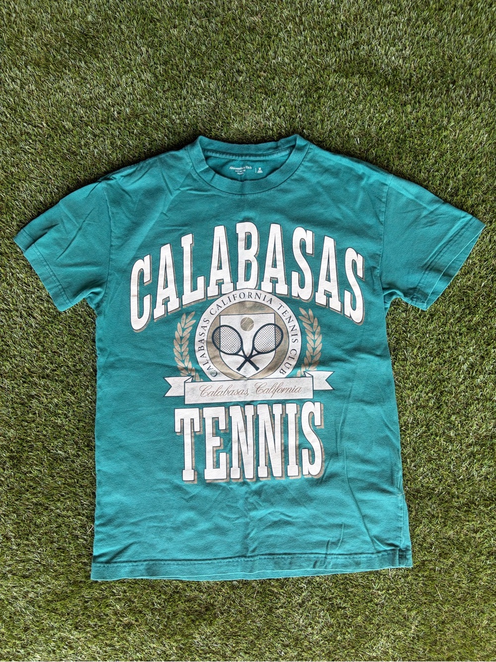 Abercrombie & Fitch Teal Calabasas Tennis Graphic Tee
